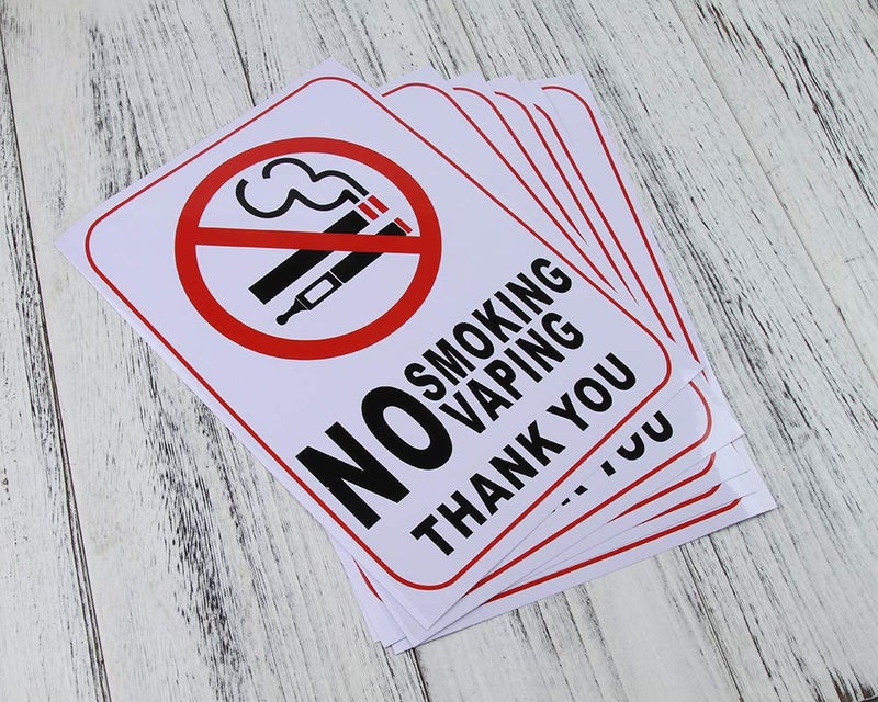 ICObuty No Smoking No Vaping Sticker Sign 6 Set 10 X 7 Inch 5 Mil Vinyl Laminated for Ultimate Protection Durability Self Adhesive Decal UV Protected Weatherproof (C) - Image 2